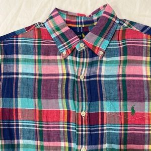 Ralph Lauren I Men’s S long sleeve shirt linen multi color plaid